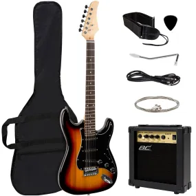 39in Beginner Electric Guitar Kit w/ Case, 10W Amp, Tremolo Bar