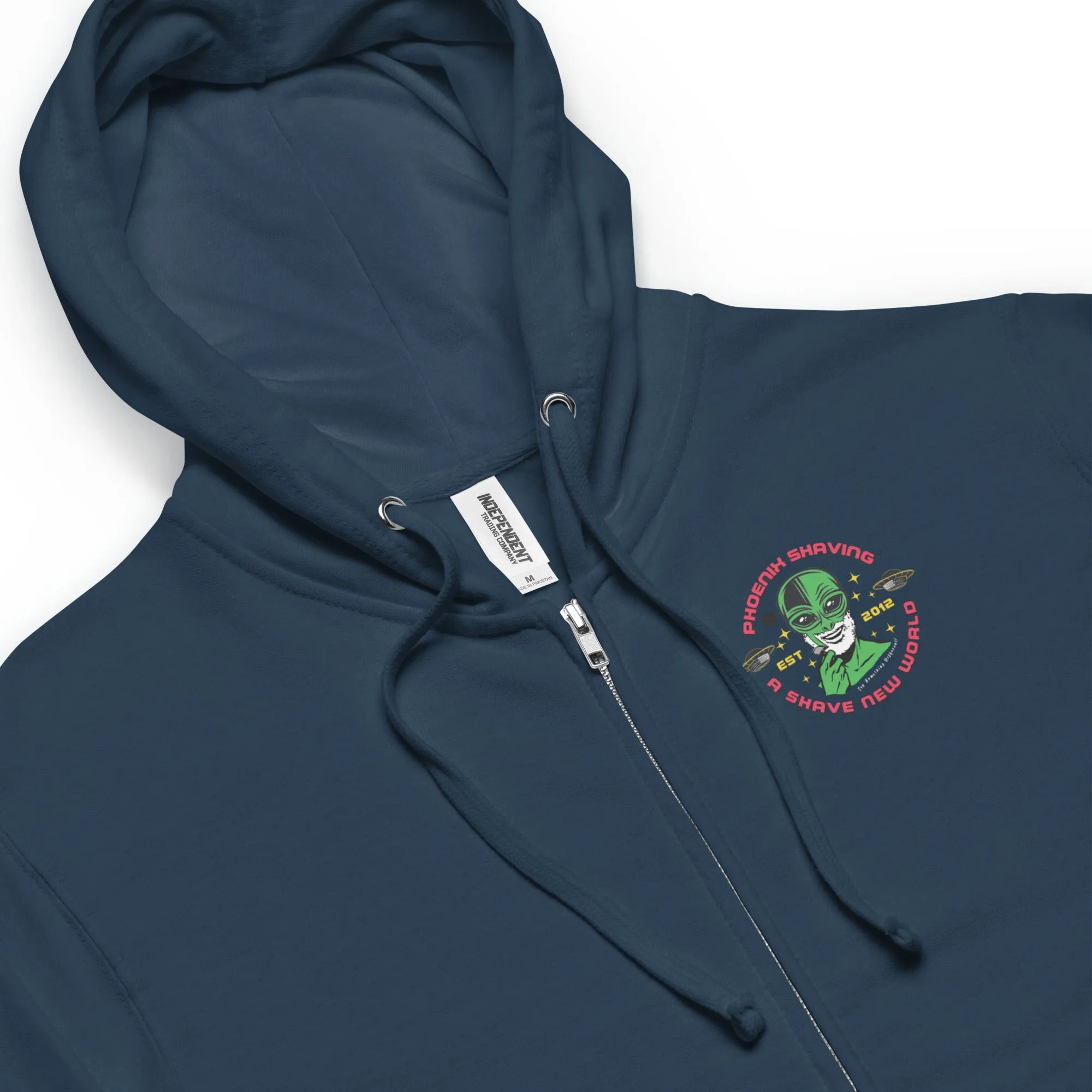 Alien Shaving Logo Fleece Zip Up Hoodie Hooded Sweatshirt | Available in Multiple Colors