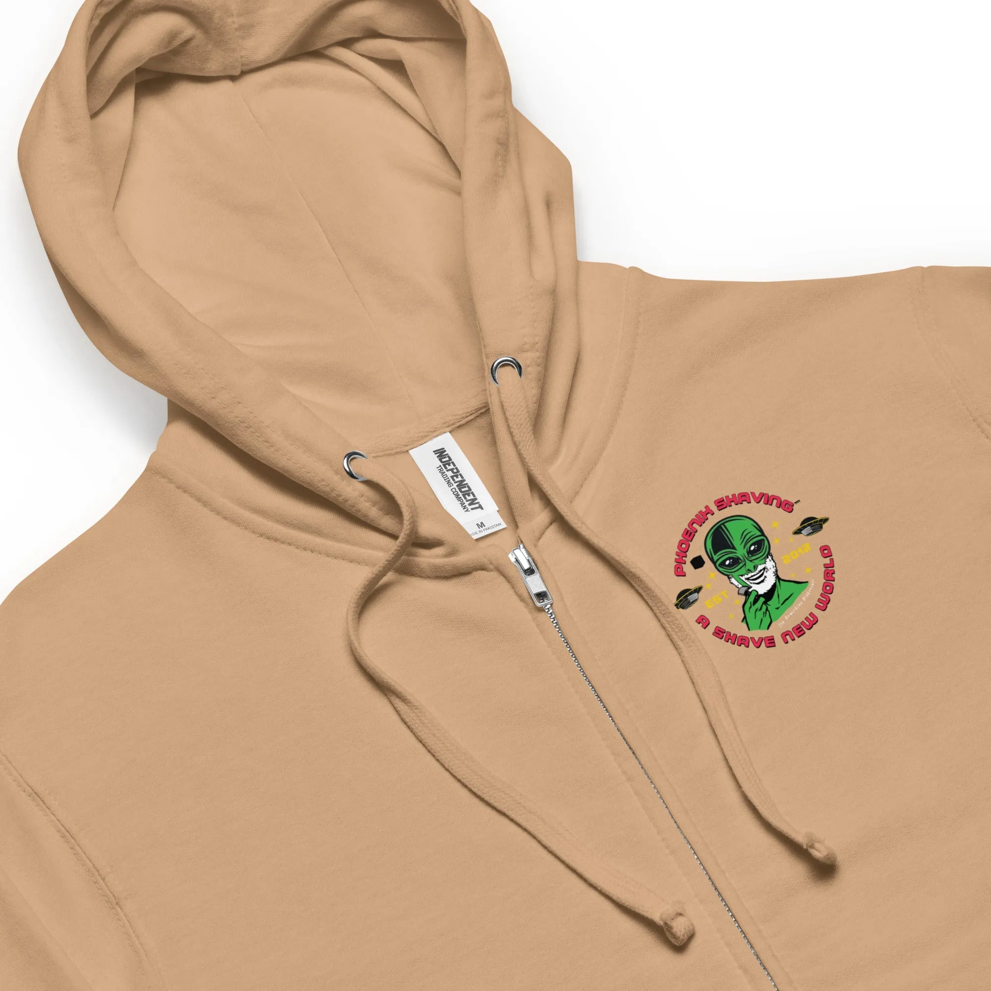Alien Shaving Logo Fleece Zip Up Hoodie Hooded Sweatshirt | Available in Multiple Colors
