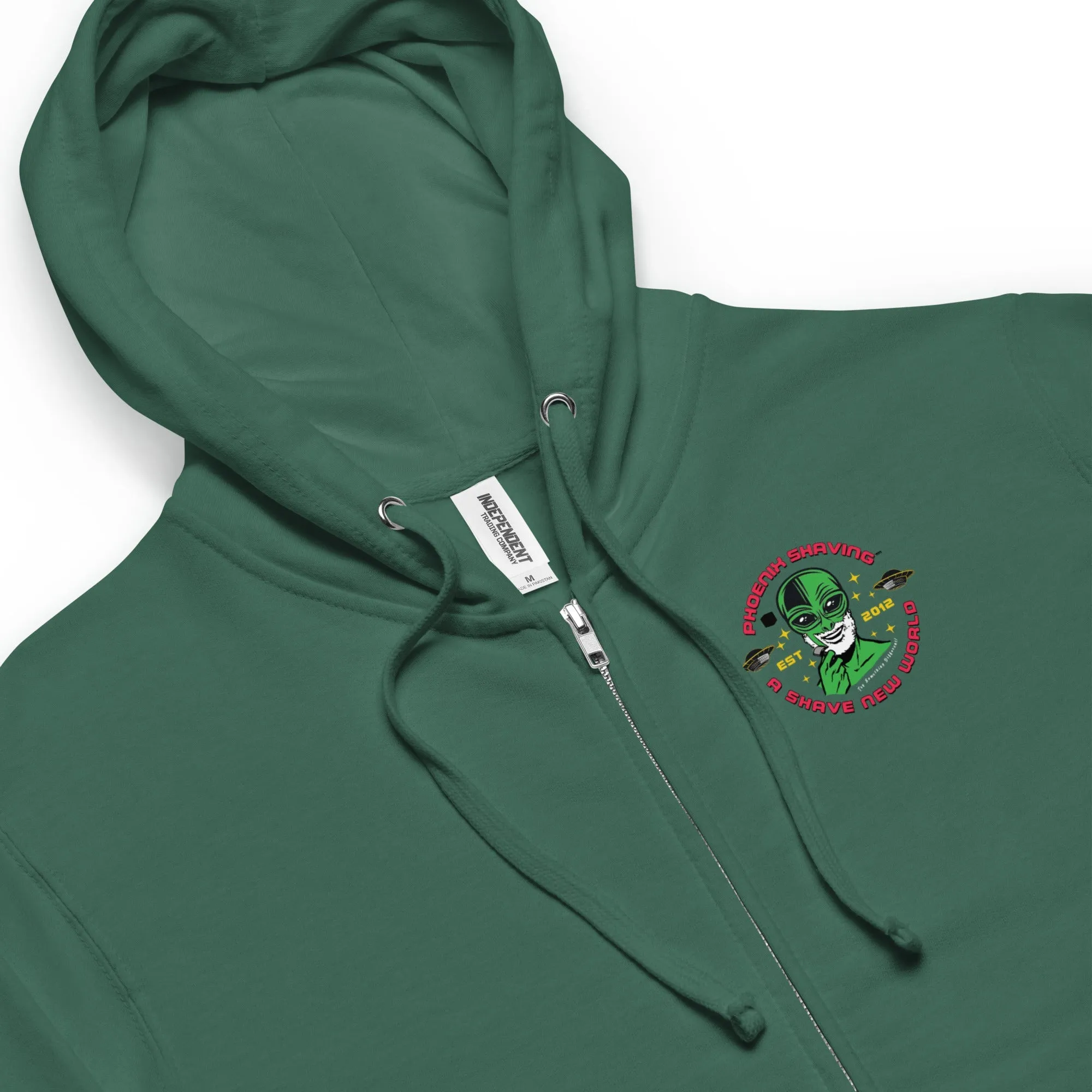 Alien Shaving Logo Fleece Zip Up Hoodie Hooded Sweatshirt | Available in Multiple Colors