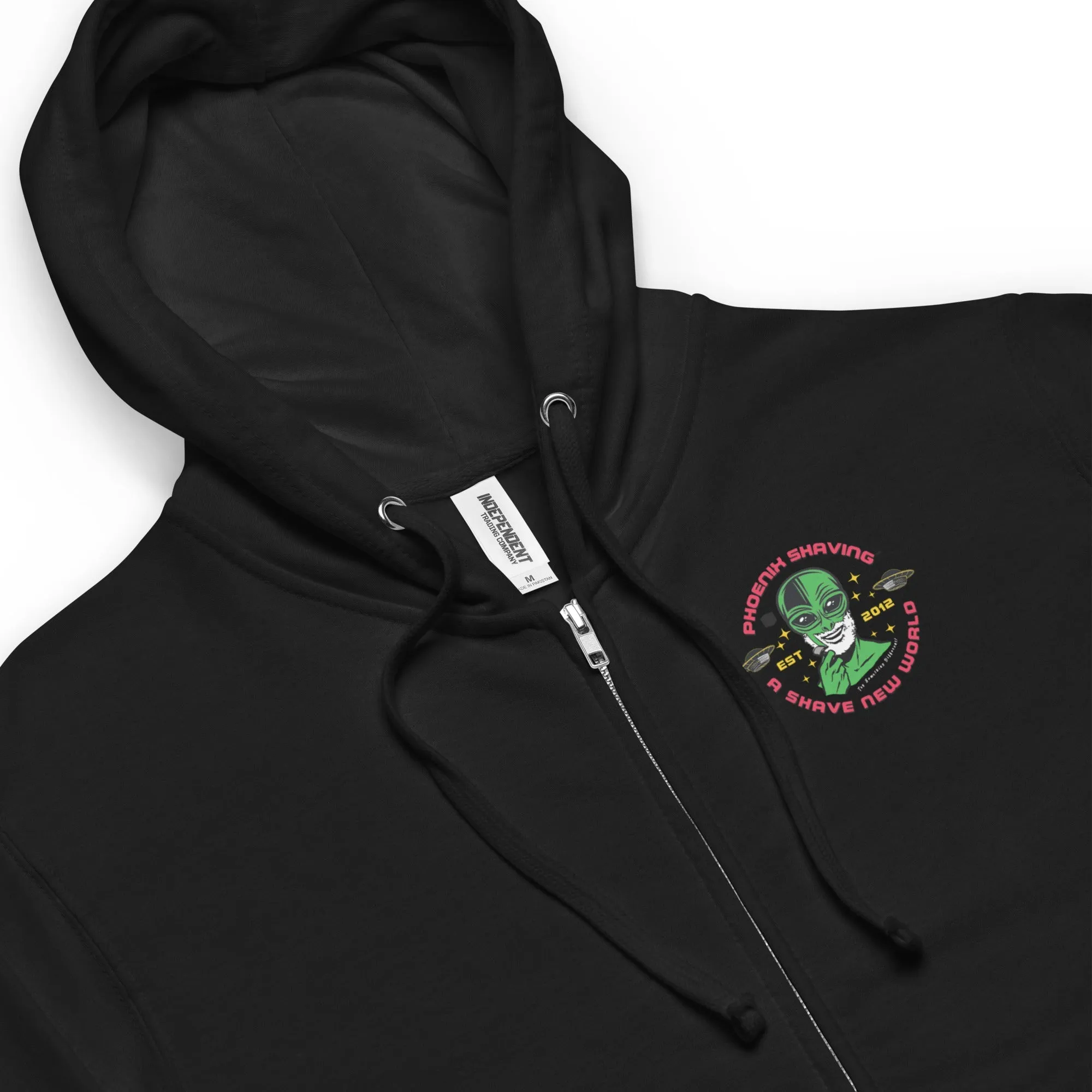 Alien Shaving Logo Fleece Zip Up Hoodie Hooded Sweatshirt | Available in Multiple Colors