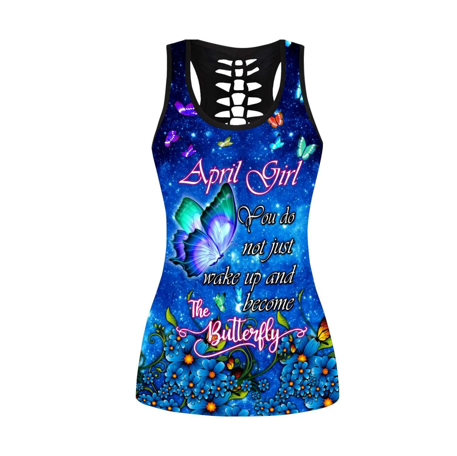 April Girl Butterfly Combo Tank Top   Leggings