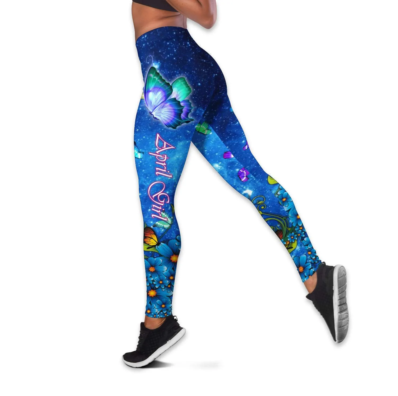 April Girl Butterfly Combo Tank Top   Leggings