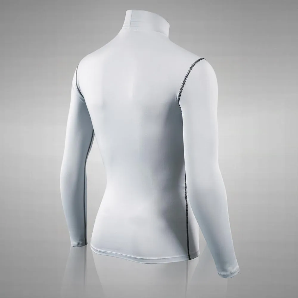ATHLETE Men's Lightweight Compression Base Layer Long Sleeve Mock Neck Shirt, Style B05
