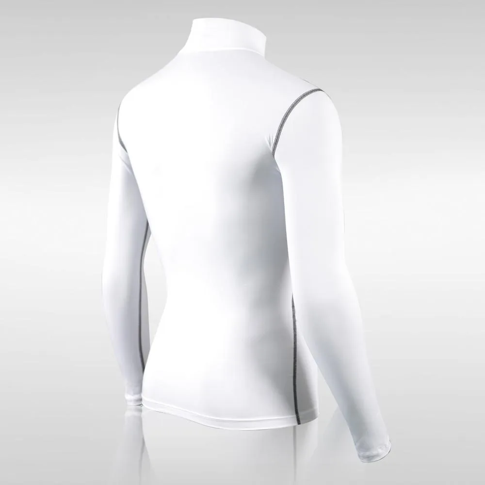 ATHLETE Men's Lightweight Compression Base Layer Long Sleeve Mock Neck Shirt, Style B05