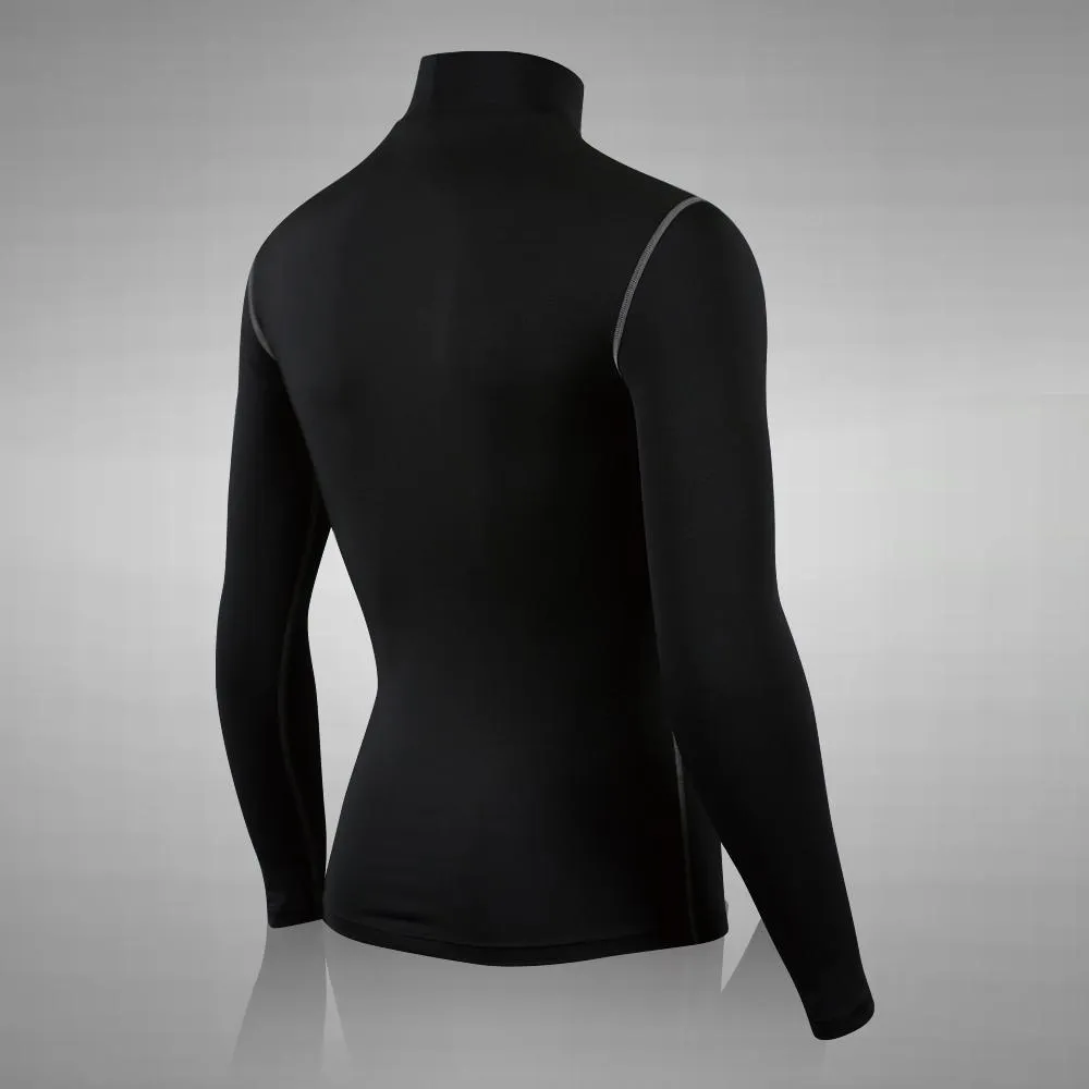 ATHLETE Men's Lightweight Compression Base Layer Long Sleeve Mock Neck Shirt, Style B05