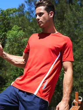 Bocini Mens Reflective Contrast Sports Tee-(CT1439)