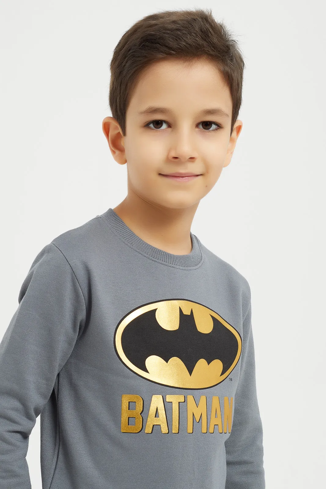 Boys Grey Batman Sweatshirt