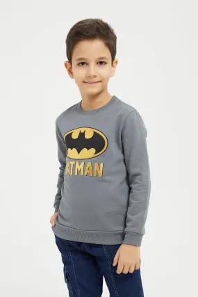 Boys Grey Batman Sweatshirt