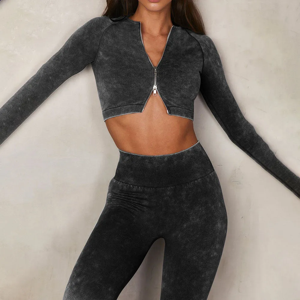 Double zippers Pant Set