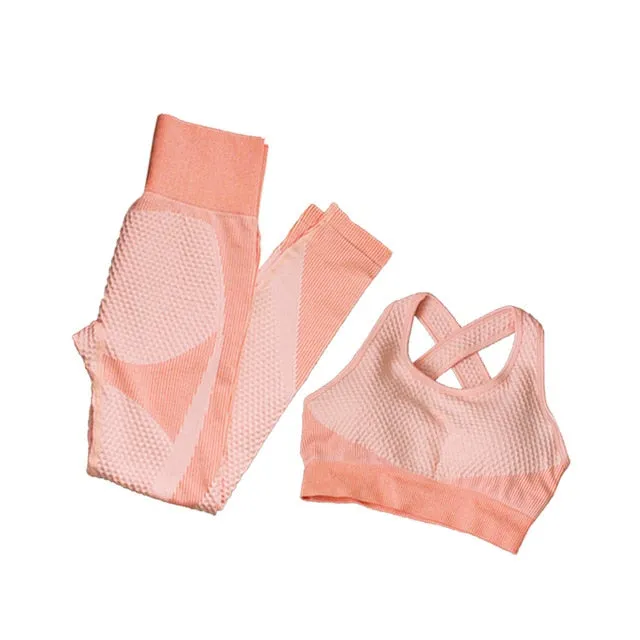 Fitness Suits Yoga Women Outfits 3pcs Sets Long Sleeve