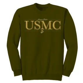 Flash USMC Adult Sweatshirt-Military Green