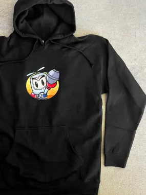 grenade man embroidered hooded sweatshirt 71,000 stitches - BLACK