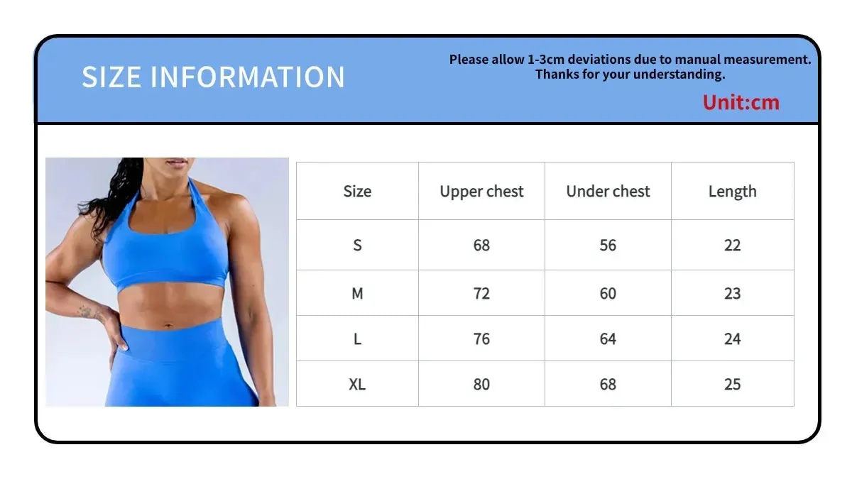 Halter Sports Bra & Scrunch Shorts Gym Suit Fitness Workout Clothes