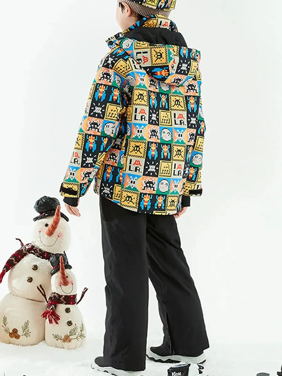 Kid Skiing Snow Insulated Cargo Jacket Hooded