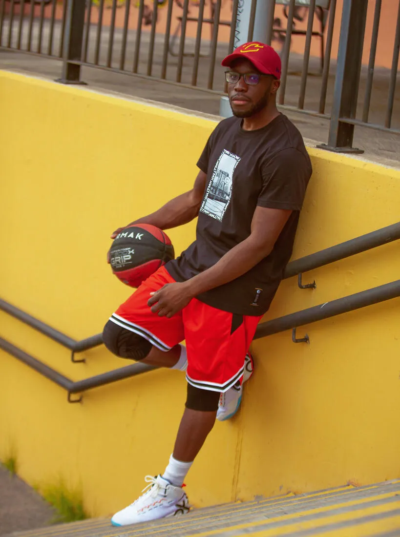 Kids' Reversible Basketball Shorts SH500 - Red/Beige