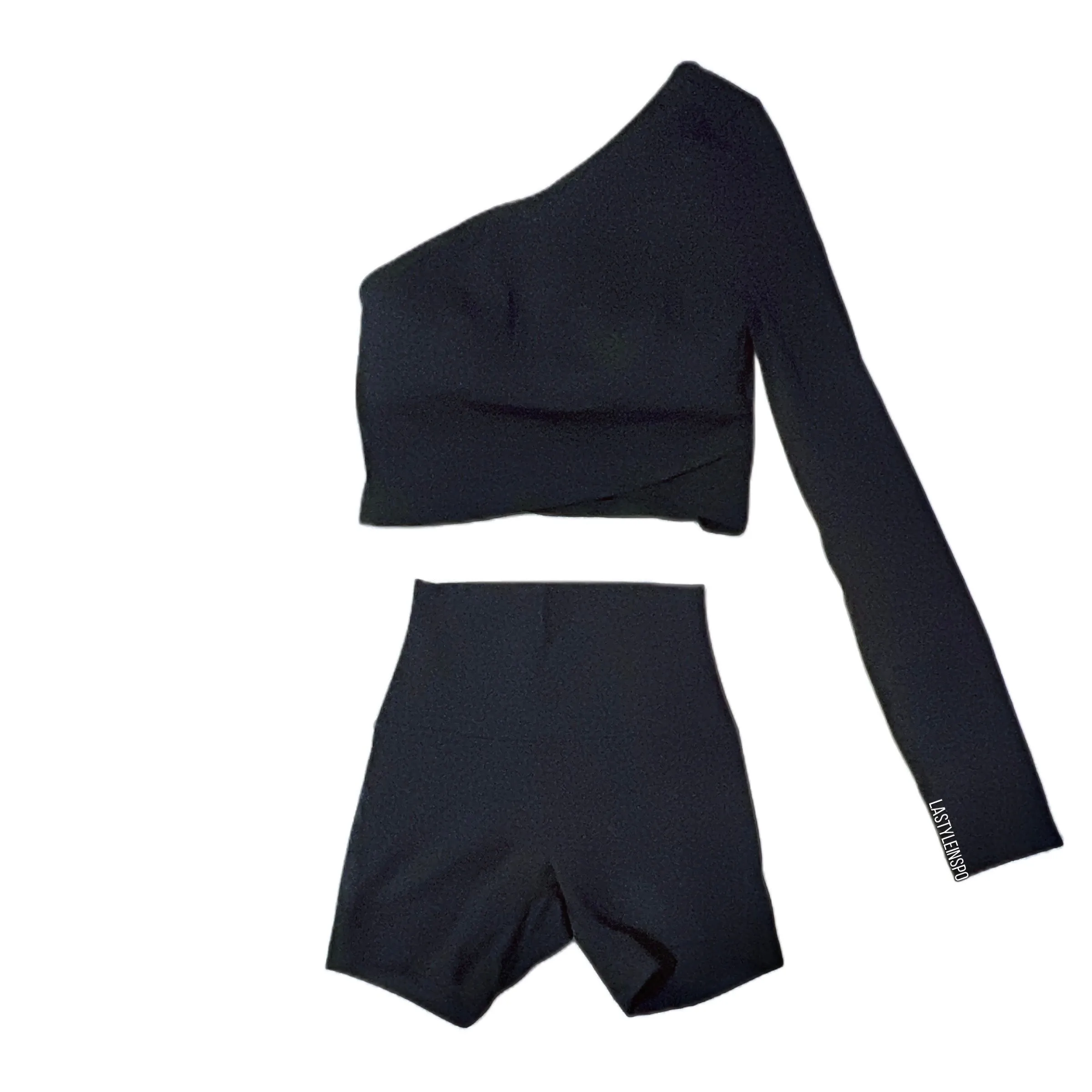 Lululemon Sporty Set Black One Long Sleeved Top Size 2   Align Shorts Size 0