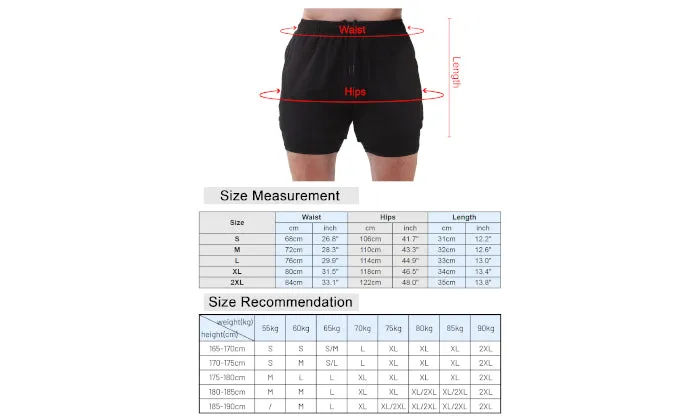 Men Sports Shorts with Liner - 2-in-1