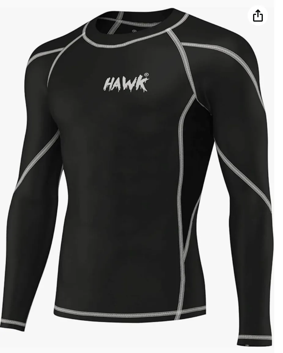Men's Long Sleeve Compression Shirt/Pants, Hawk Brand