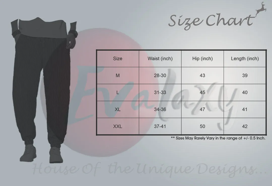 Men's Pants Loose Thin Black  & Grey Striped Jogger Breathable Casual Harem Combo (Pack of 2)