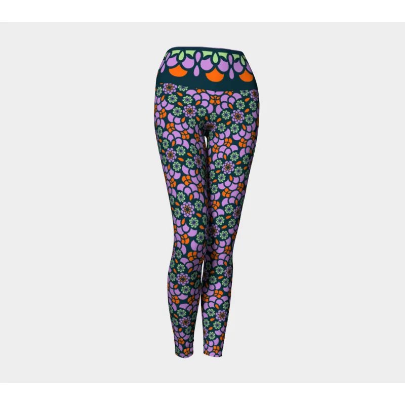 Navy Zinnia Oasis Leggings