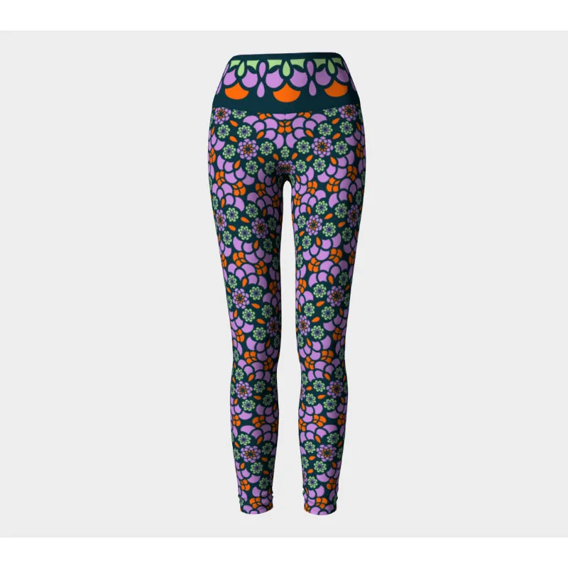 Navy Zinnia Oasis Leggings