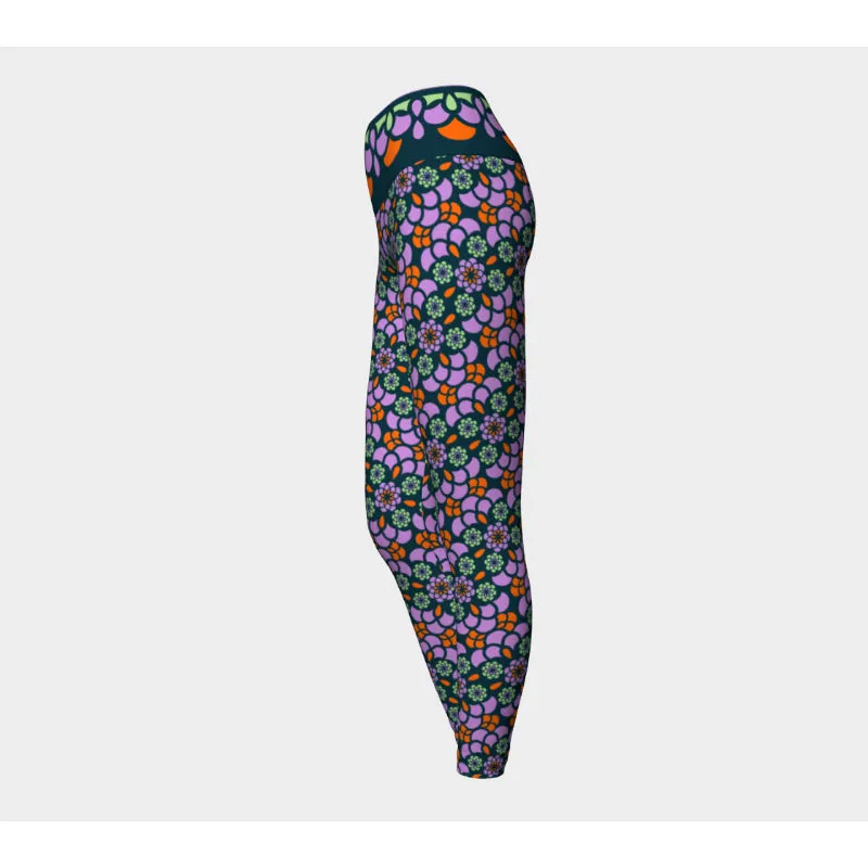 Navy Zinnia Oasis Leggings