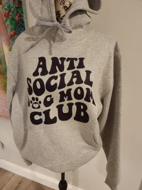 "Anti Social Dog Mom Club" Hooded Sweatshirt