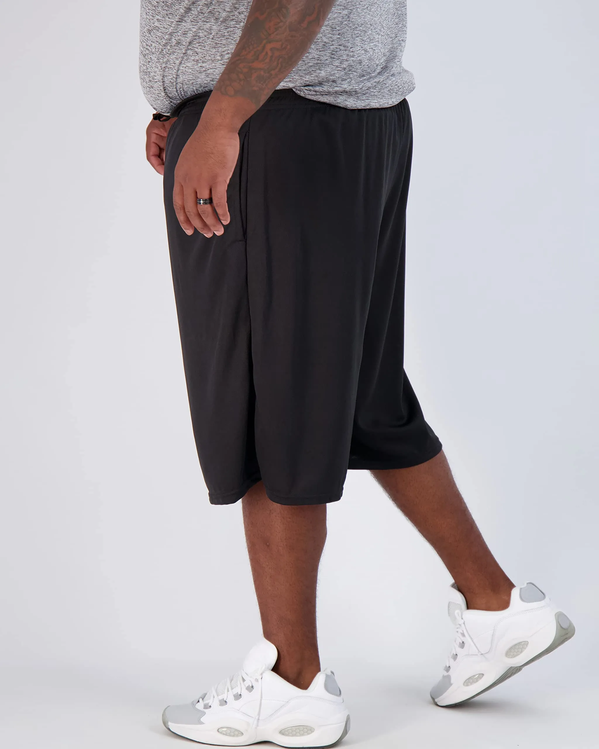 Real Essentials Men’s Big and Tall Mesh Active Quick Dry Fit Active Athletic Gym Shorts, Pack of 3