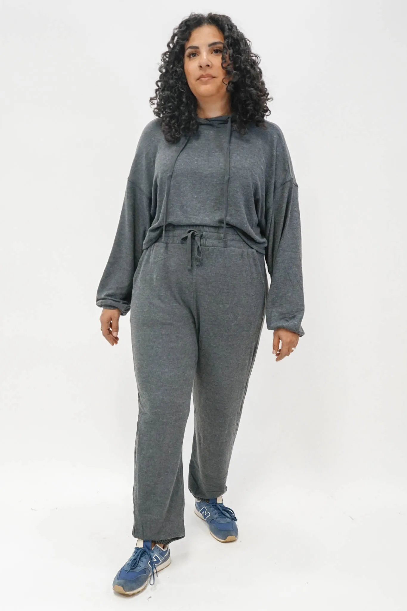 Rick Sweater Knit Joggers In Charcoal