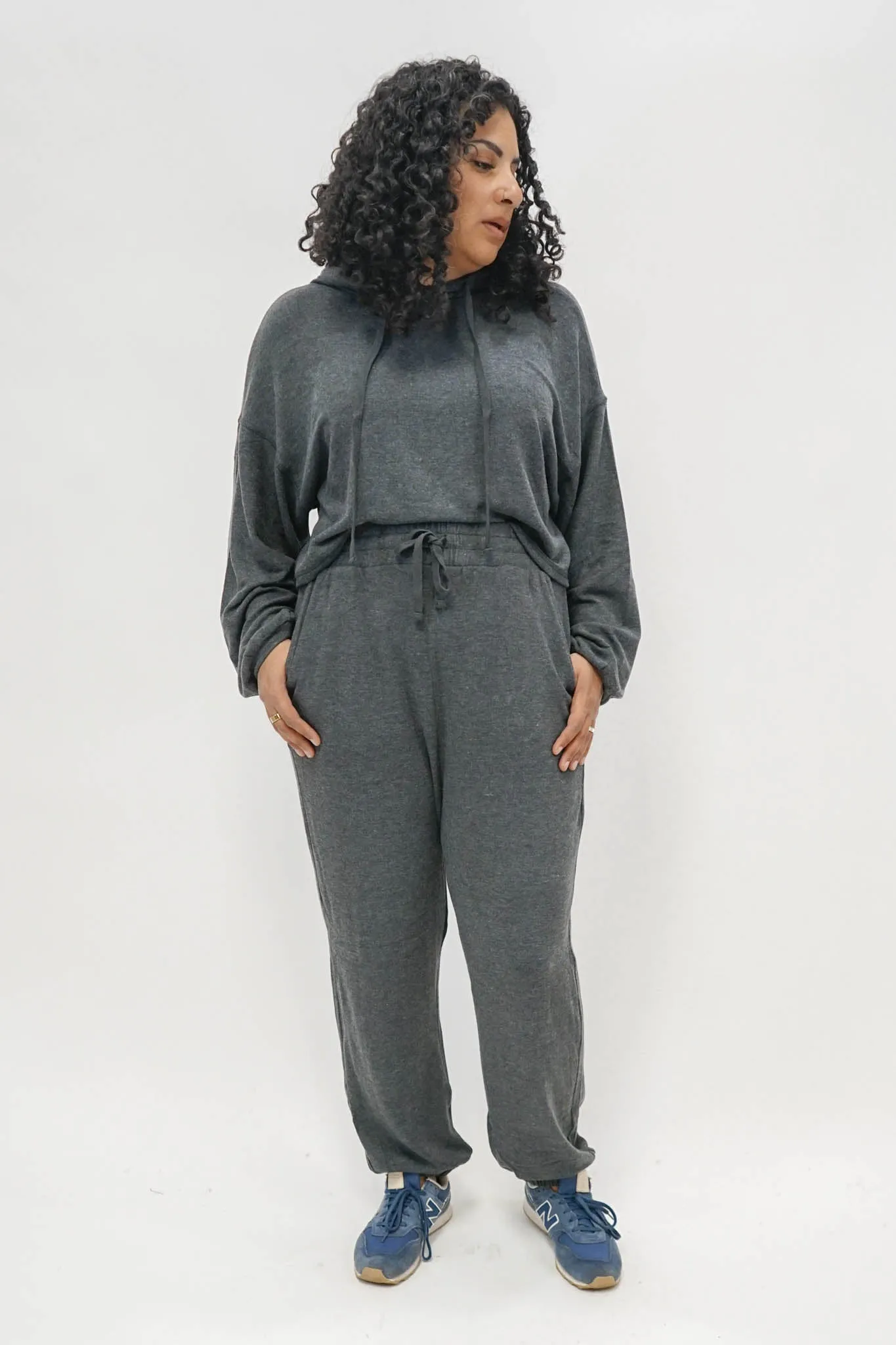 Rick Sweater Knit Joggers In Charcoal