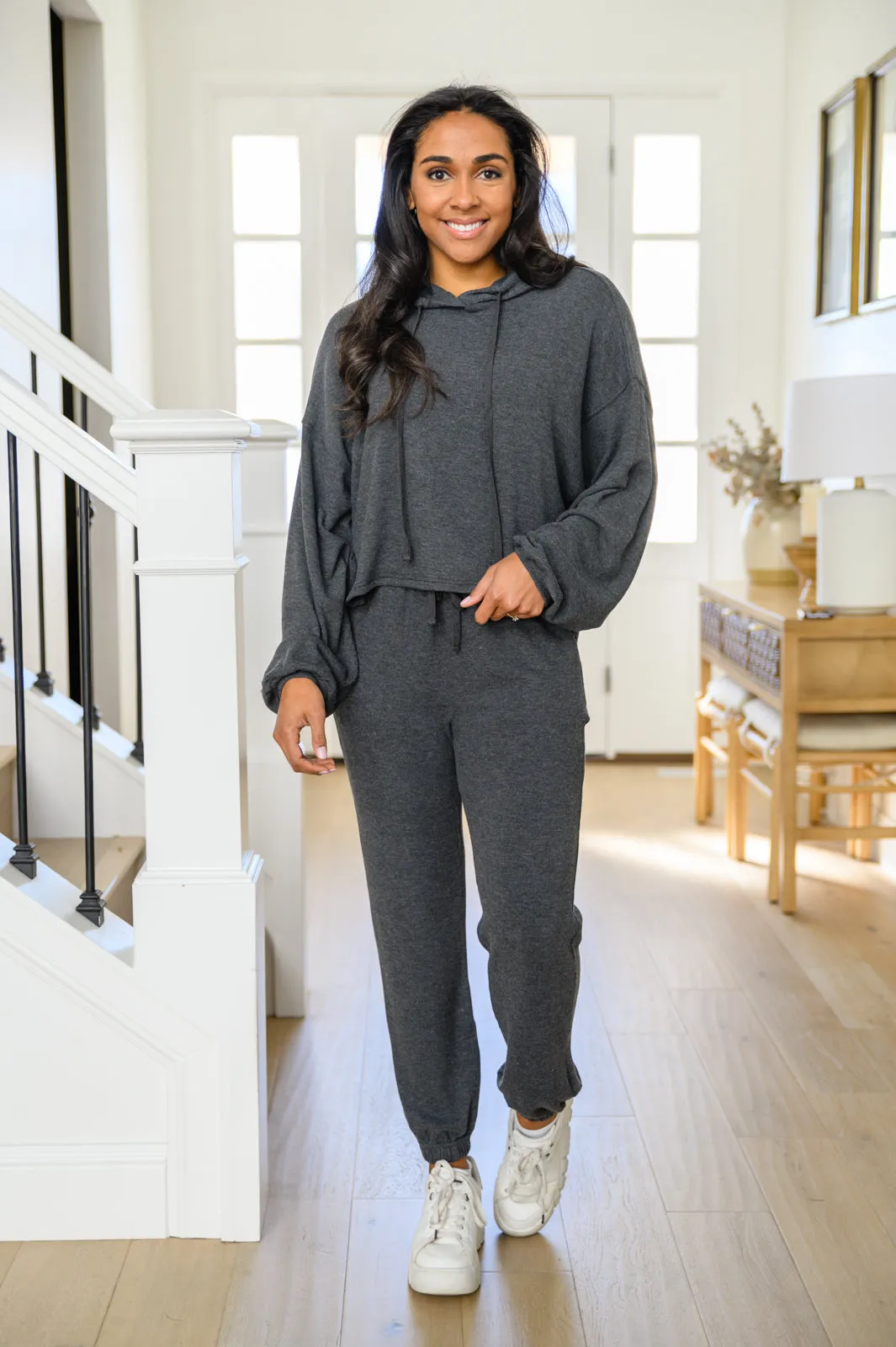 Rick Sweater Knit Joggers In Charcoal