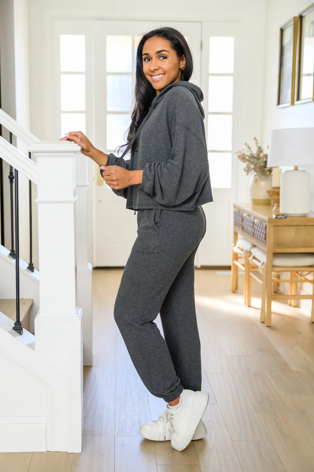 Rick Sweater Knit Joggers In Charcoal