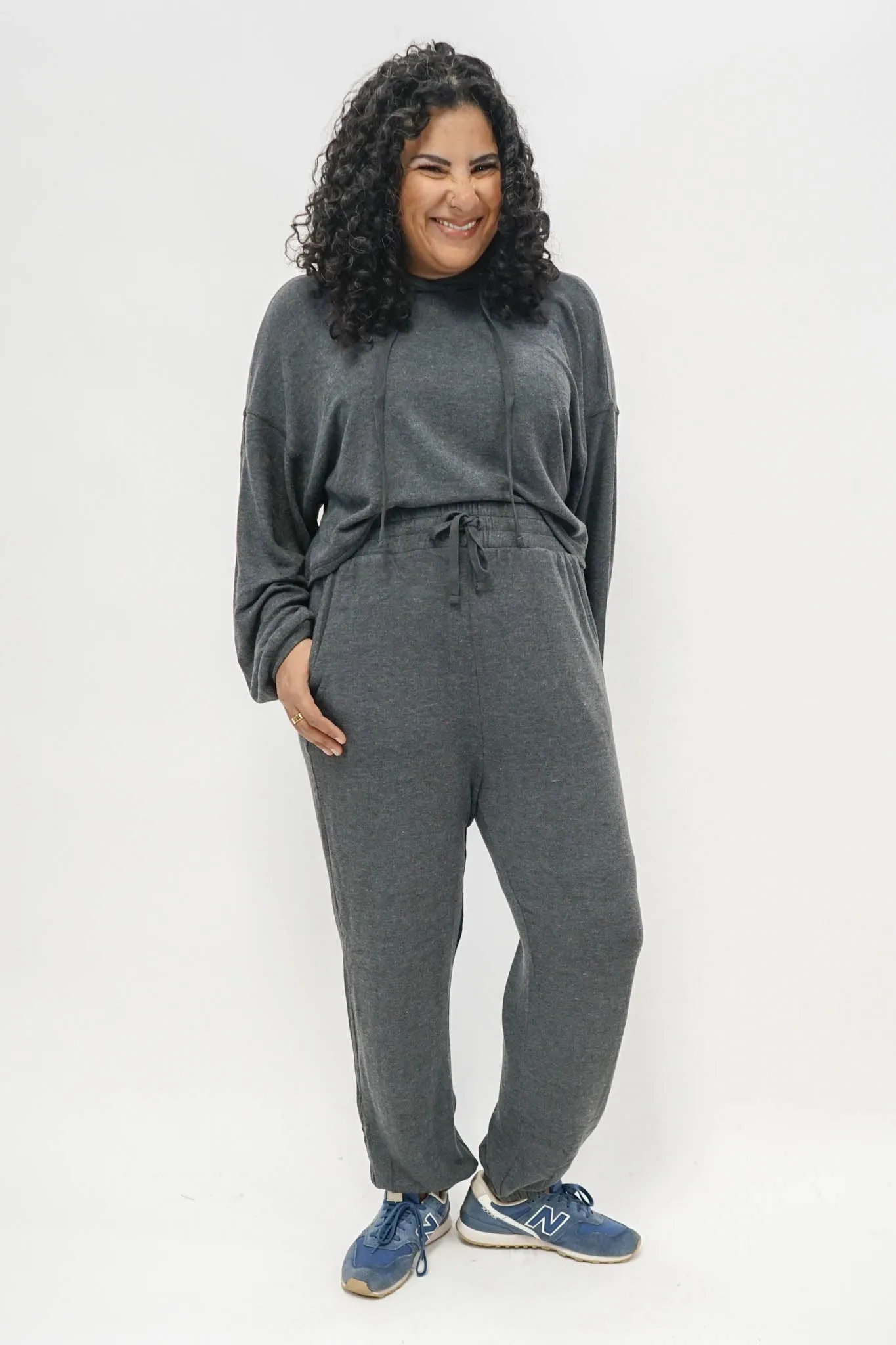 Rick Sweater Knit Joggers In Charcoal