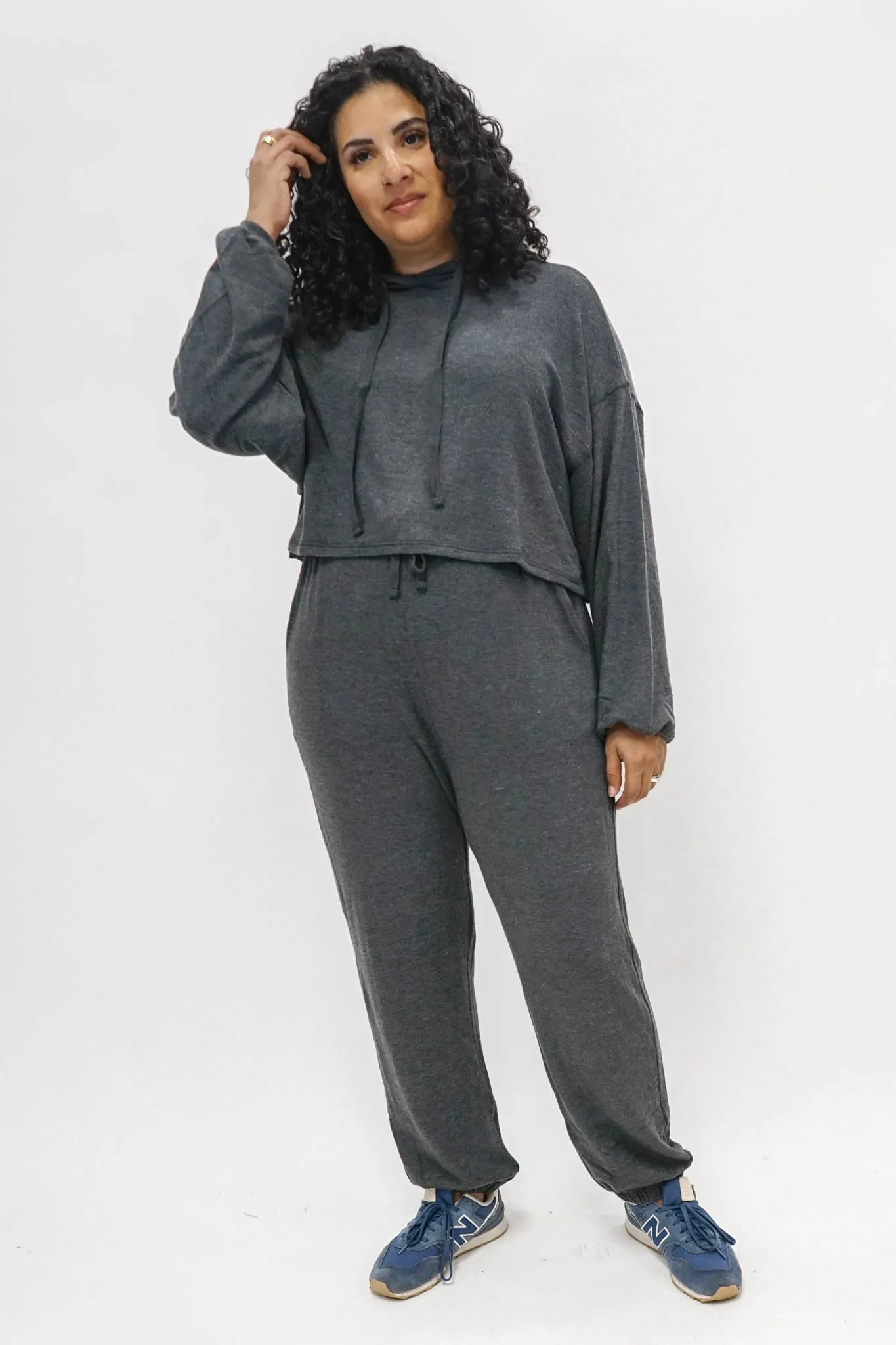 Rick Sweater Knit Joggers In Charcoal