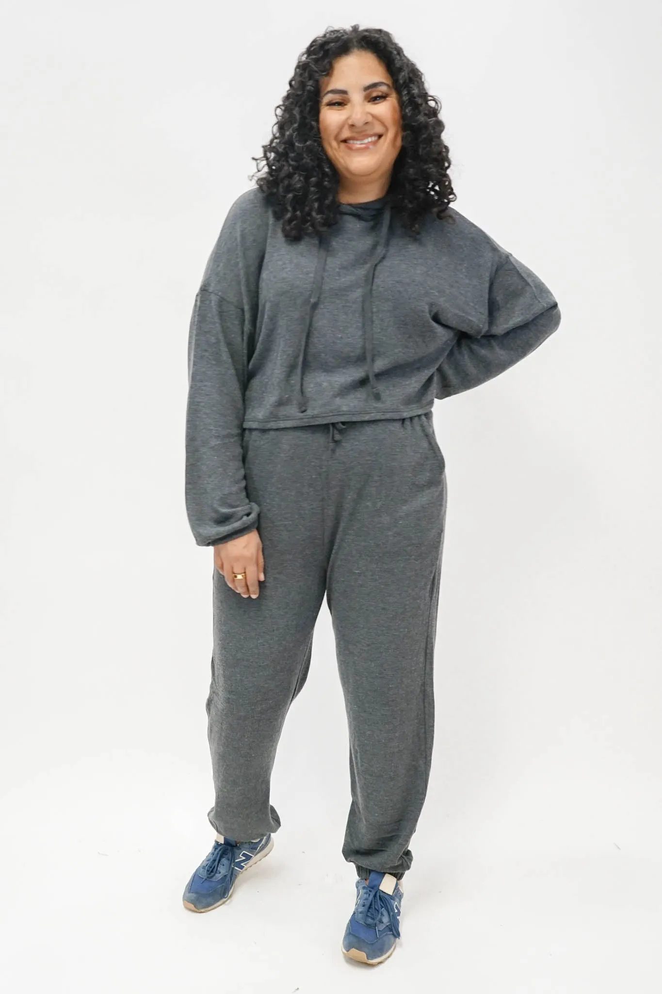 Rick Sweater Knit Joggers In Charcoal