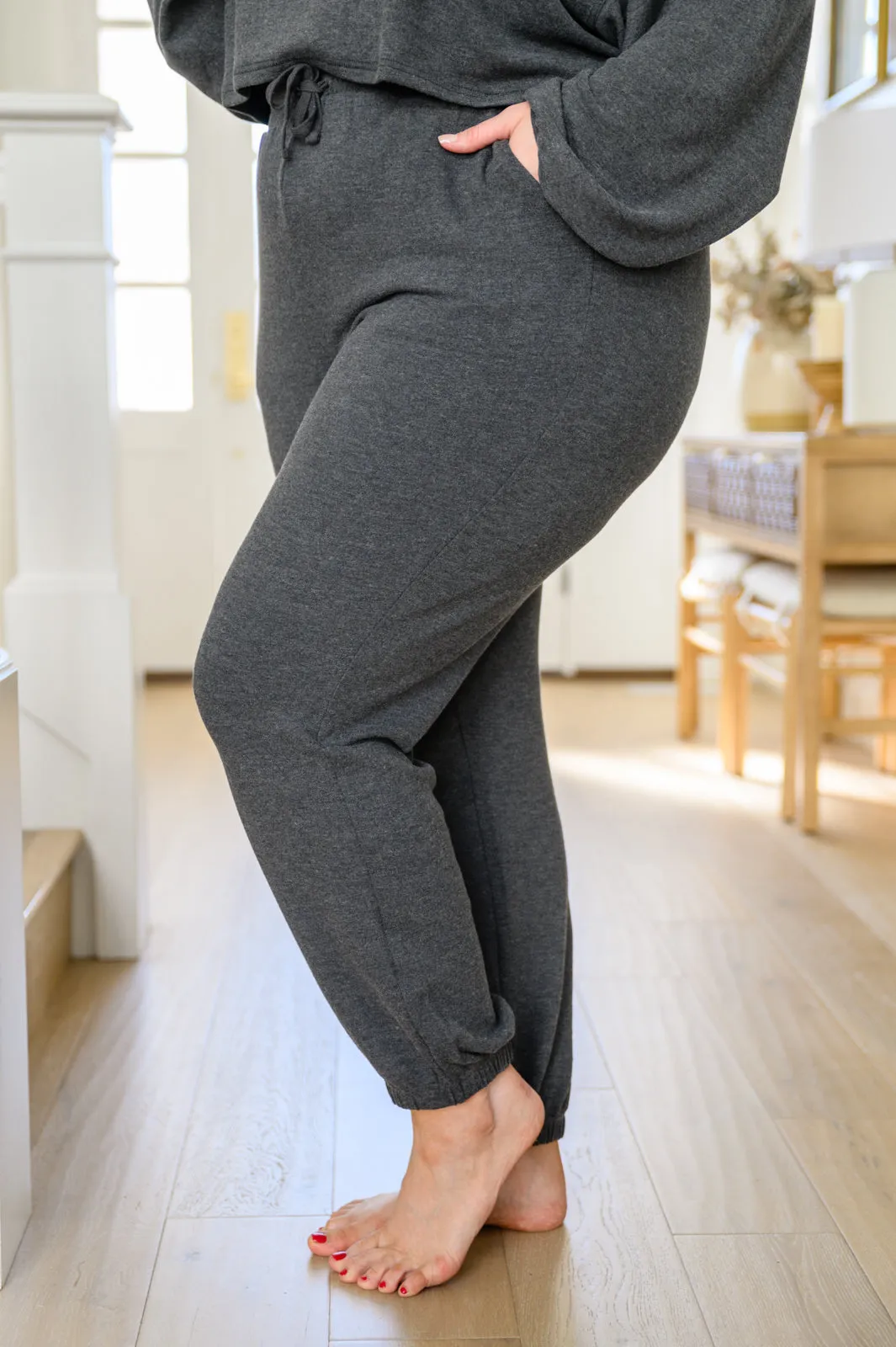 Rick Sweater Knit Joggers In Charcoal