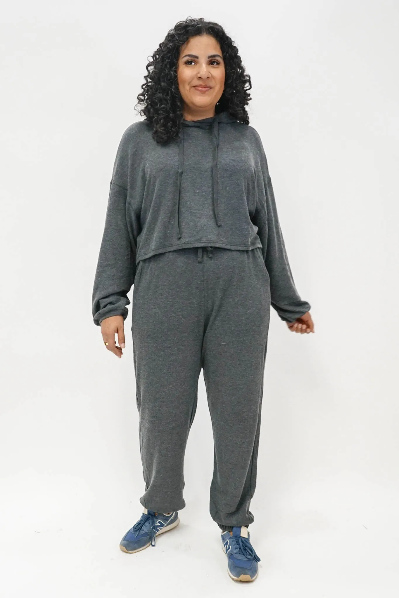 Rick Sweater Knit Joggers In Charcoal