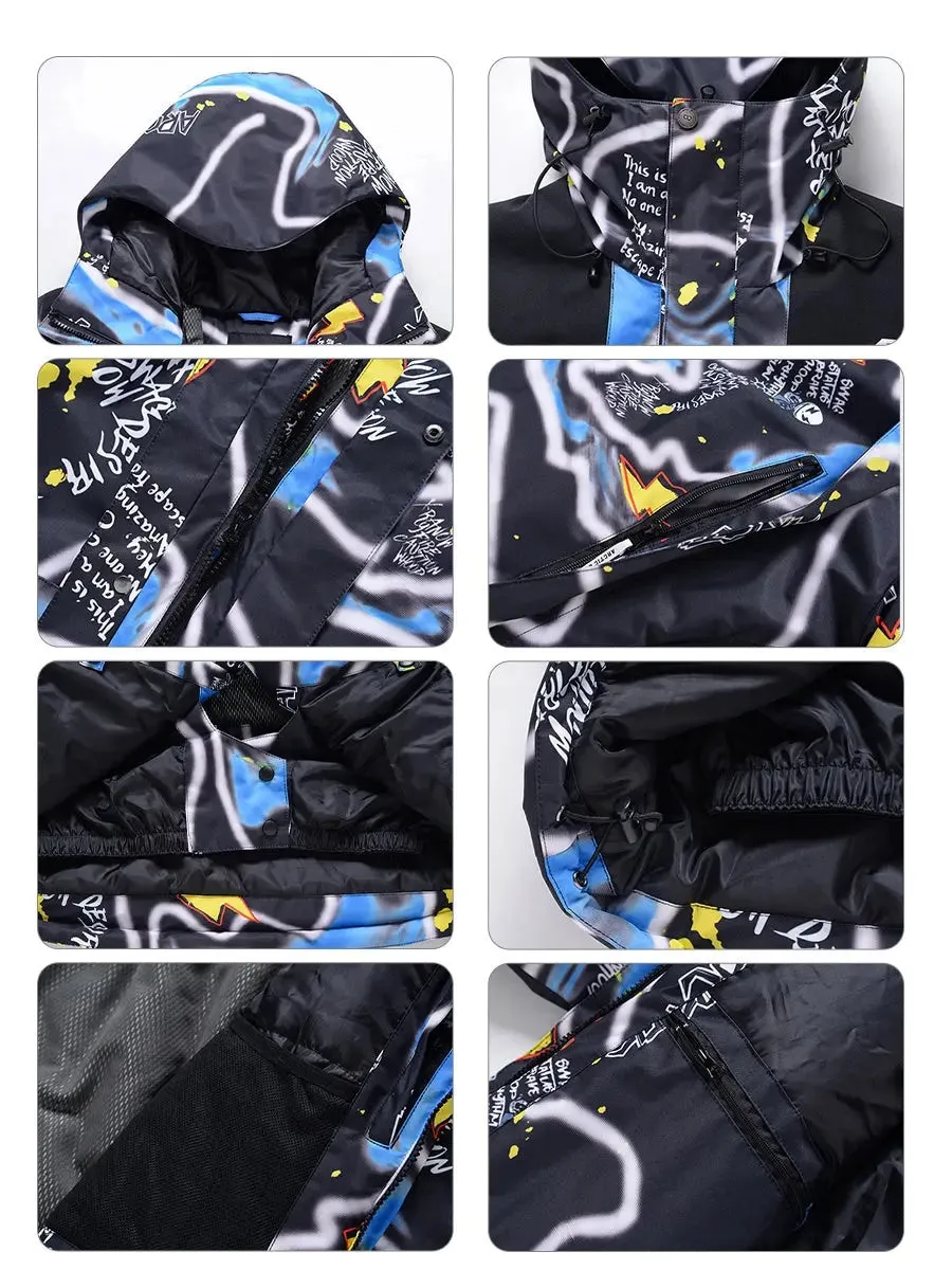 Riuiyele Men Skiing Snowboarding Insulated Snow Jacket