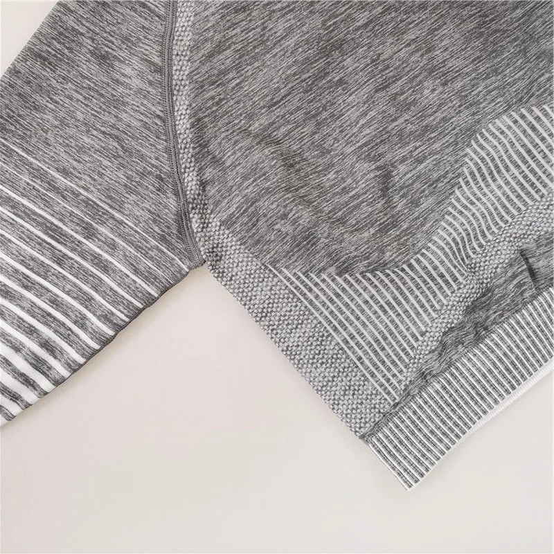 Seamless Rib Yoga Set Sport Outfits Suit