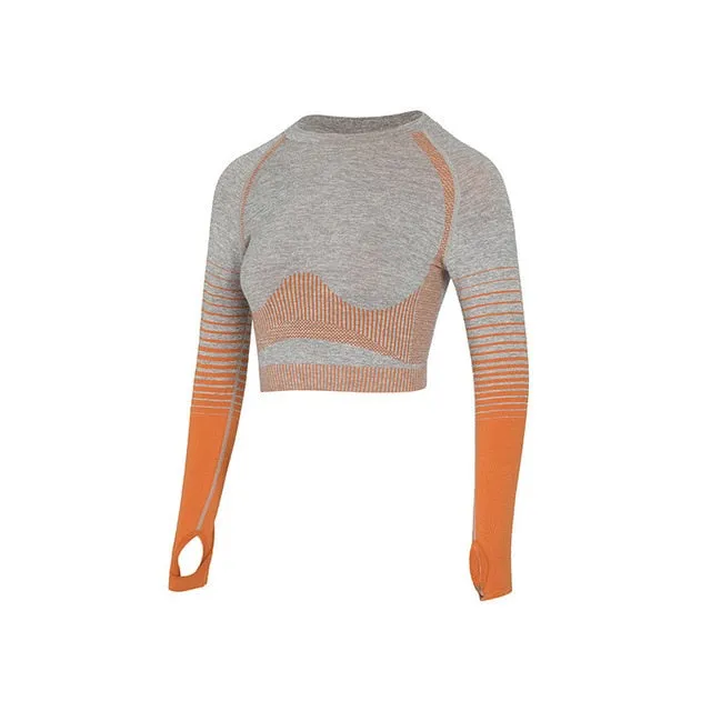 Seamless Rib Yoga Set Sport Outfits Suit
