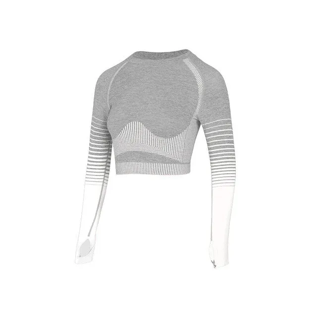 Seamless Rib Yoga Set Sport Outfits Suit