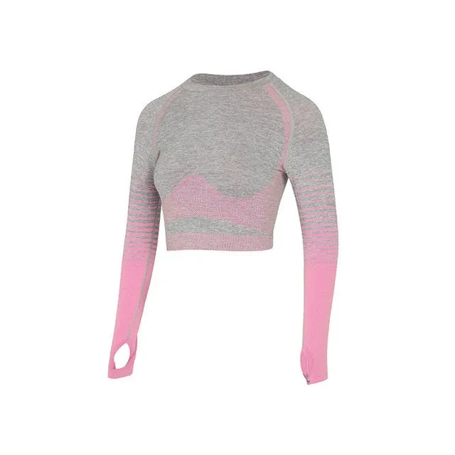 Seamless Rib Yoga Set Sport Outfits Suit