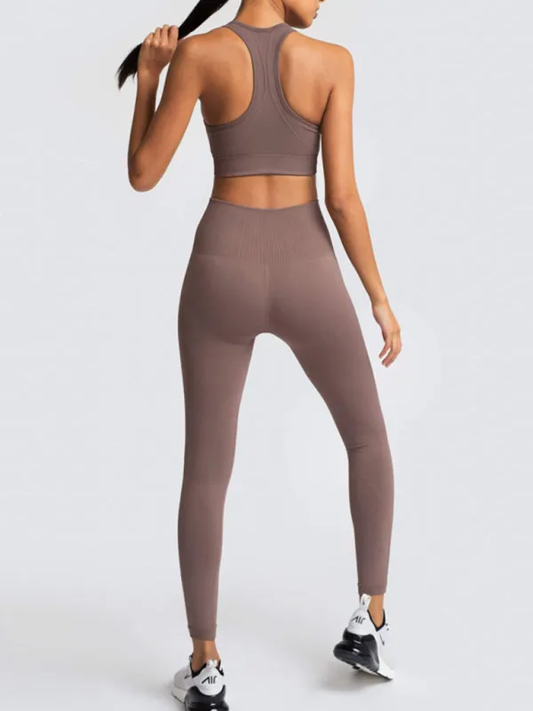 Seamless Tights and Sports Bra Set