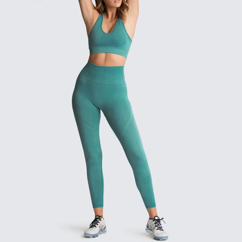 Seamless Tights and Sports Bra Set