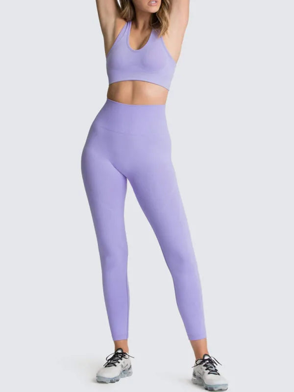 Seamless Tights and Sports Bra Set