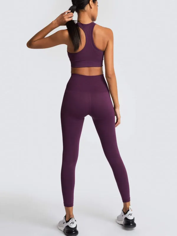 Seamless Tights and Sports Bra Set