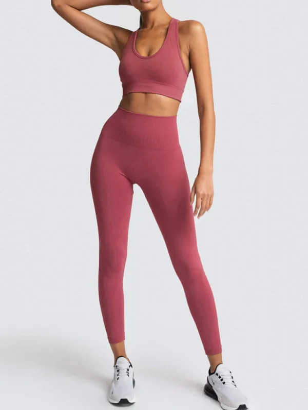 Seamless Tights and Sports Bra Set