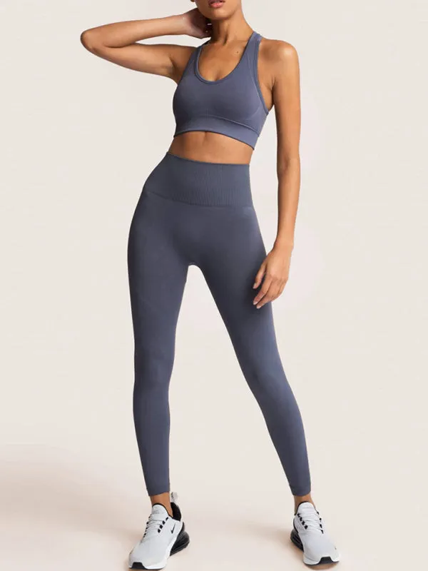 Seamless Tights and Sports Bra Set