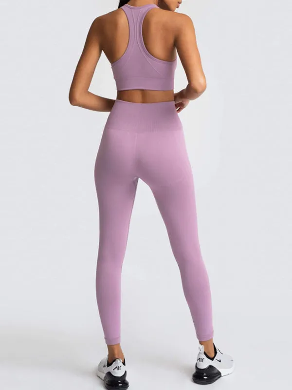 Seamless Tights and Sports Bra Set